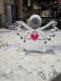 Clear Resin Angel with Pink Heart