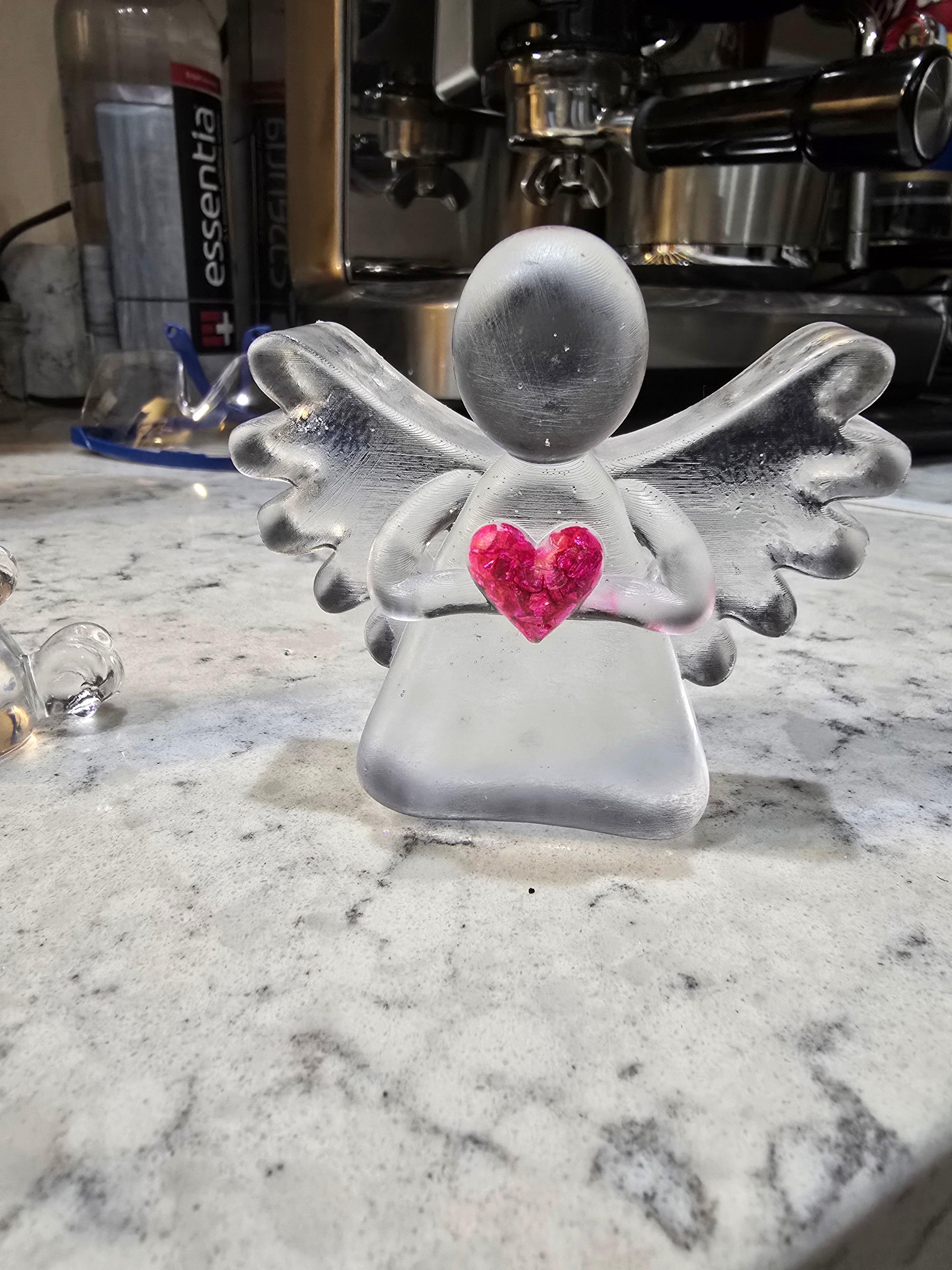 Clear Resin Angel with blue seashells