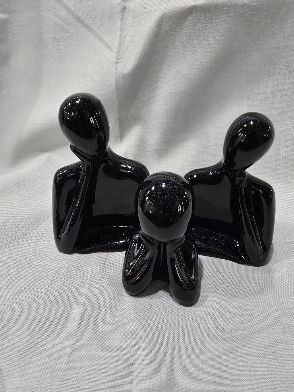 Resin Family Figurines in Black