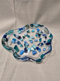 Resin Tray with Blue Shell Accents