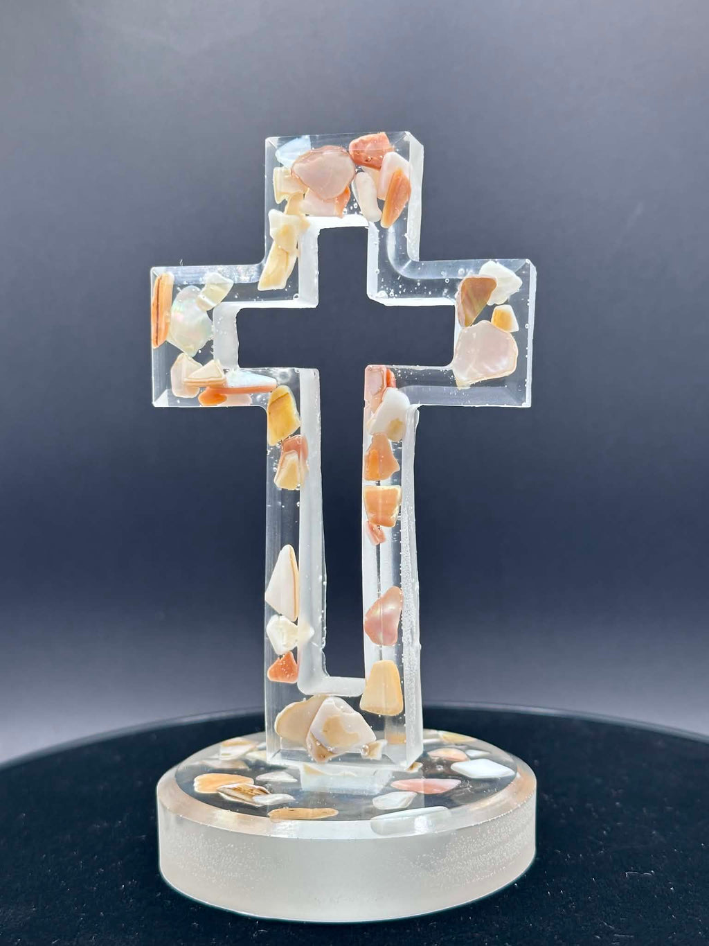 Resin Cross with sea shells