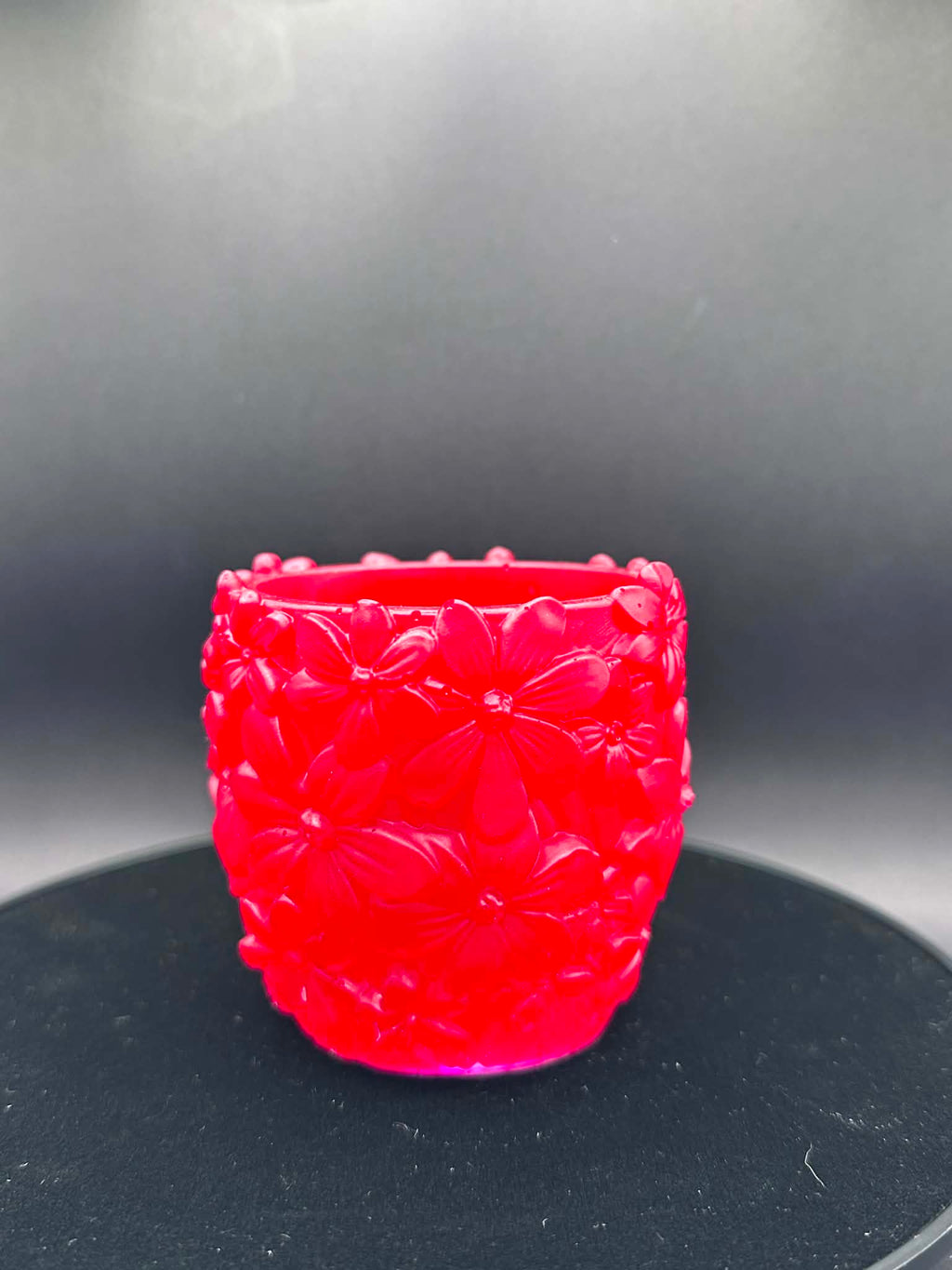 Red Flowered Resin Vase
