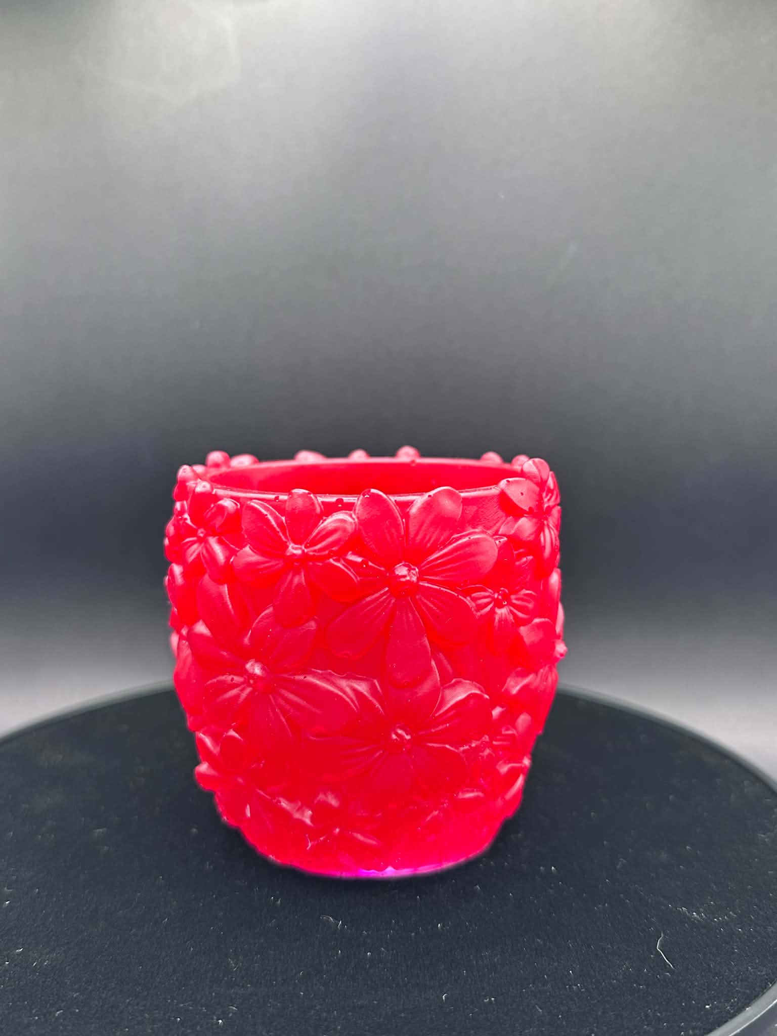Red Flowered Resin Vase