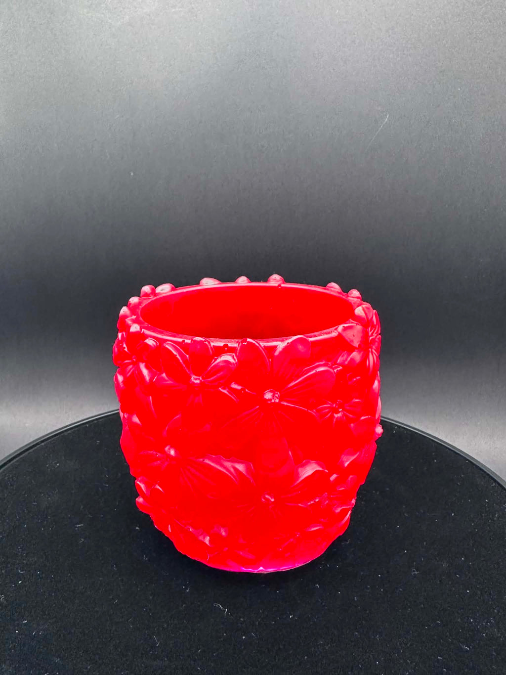 Red Flowered Resin Vase