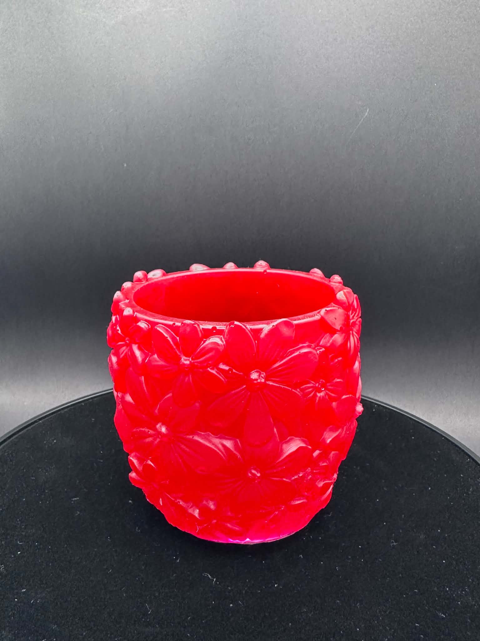 Red Flowered Resin Vase