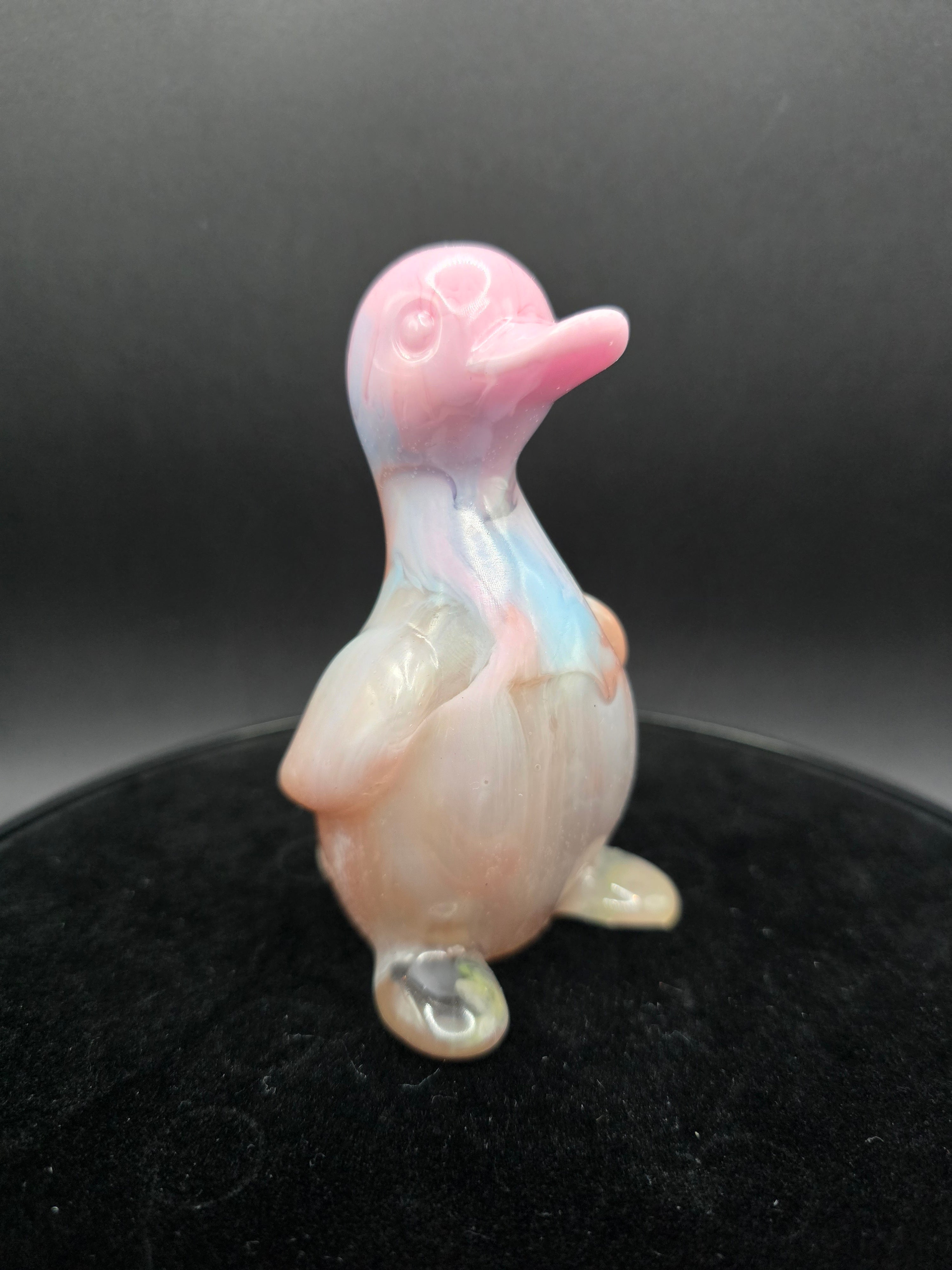 Resin Ducks (One of a Kind) Brilliant Yellow and Blue Swirl