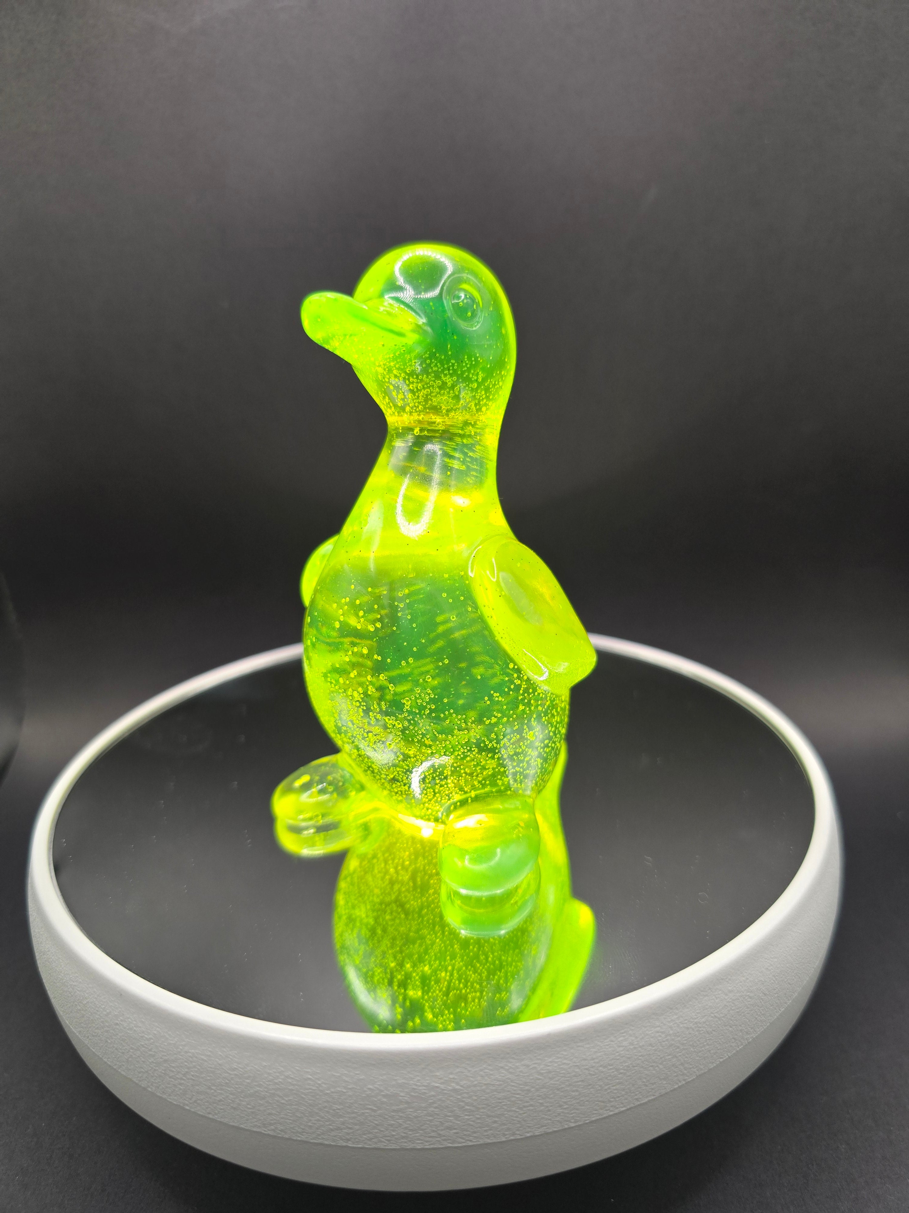 Resin Ducks (One of a Kind) Brilliant Yellow and Blue Swirl