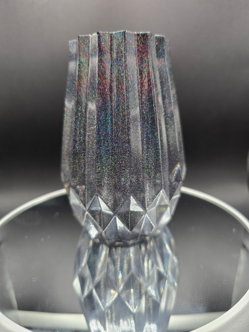 Resin Vase with Gray Hues