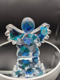 Clear Resin Angel with blue seashells