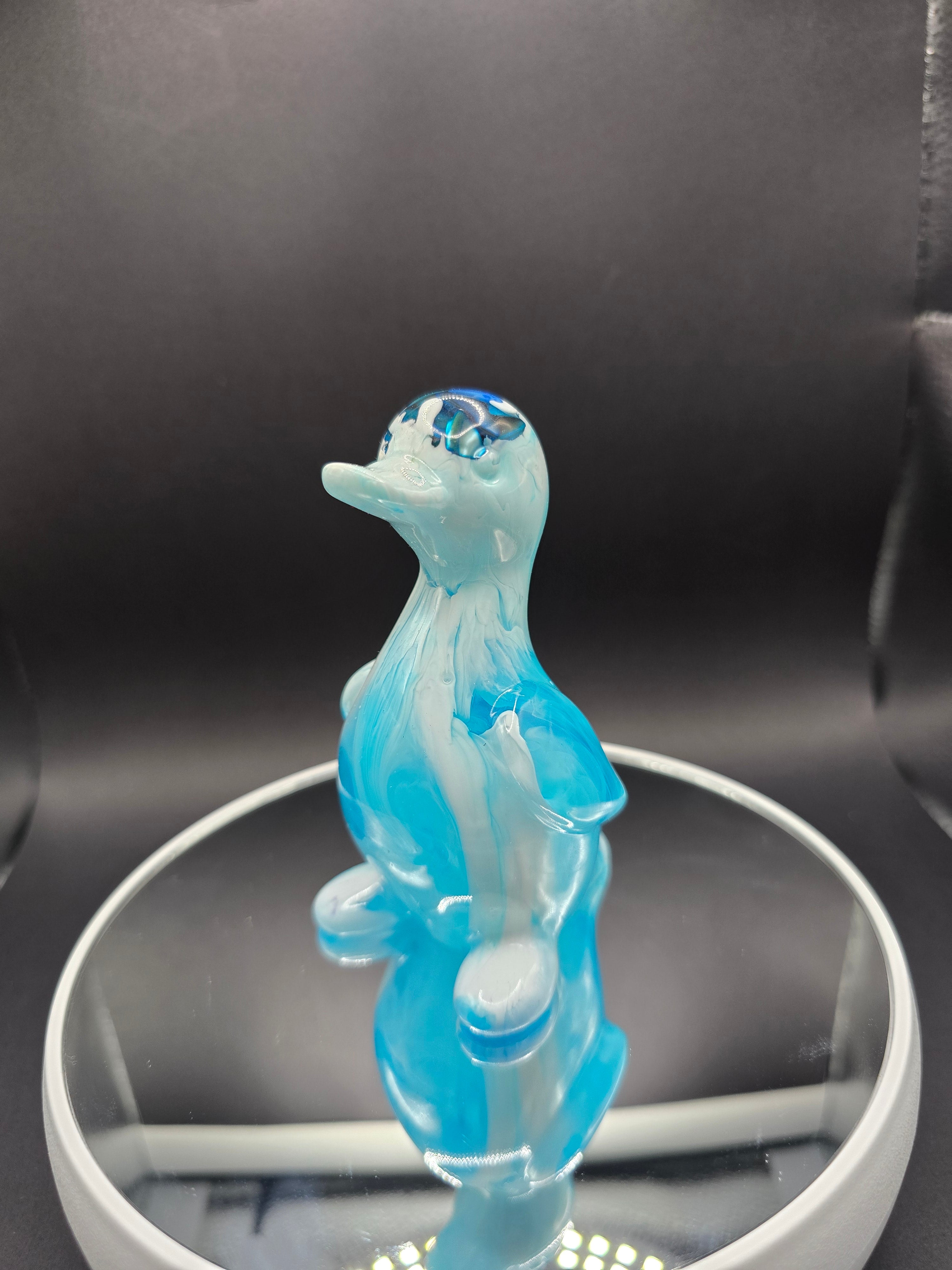 Resin Ducks (One of a Kind) Brilliant Yellow and Blue Swirl