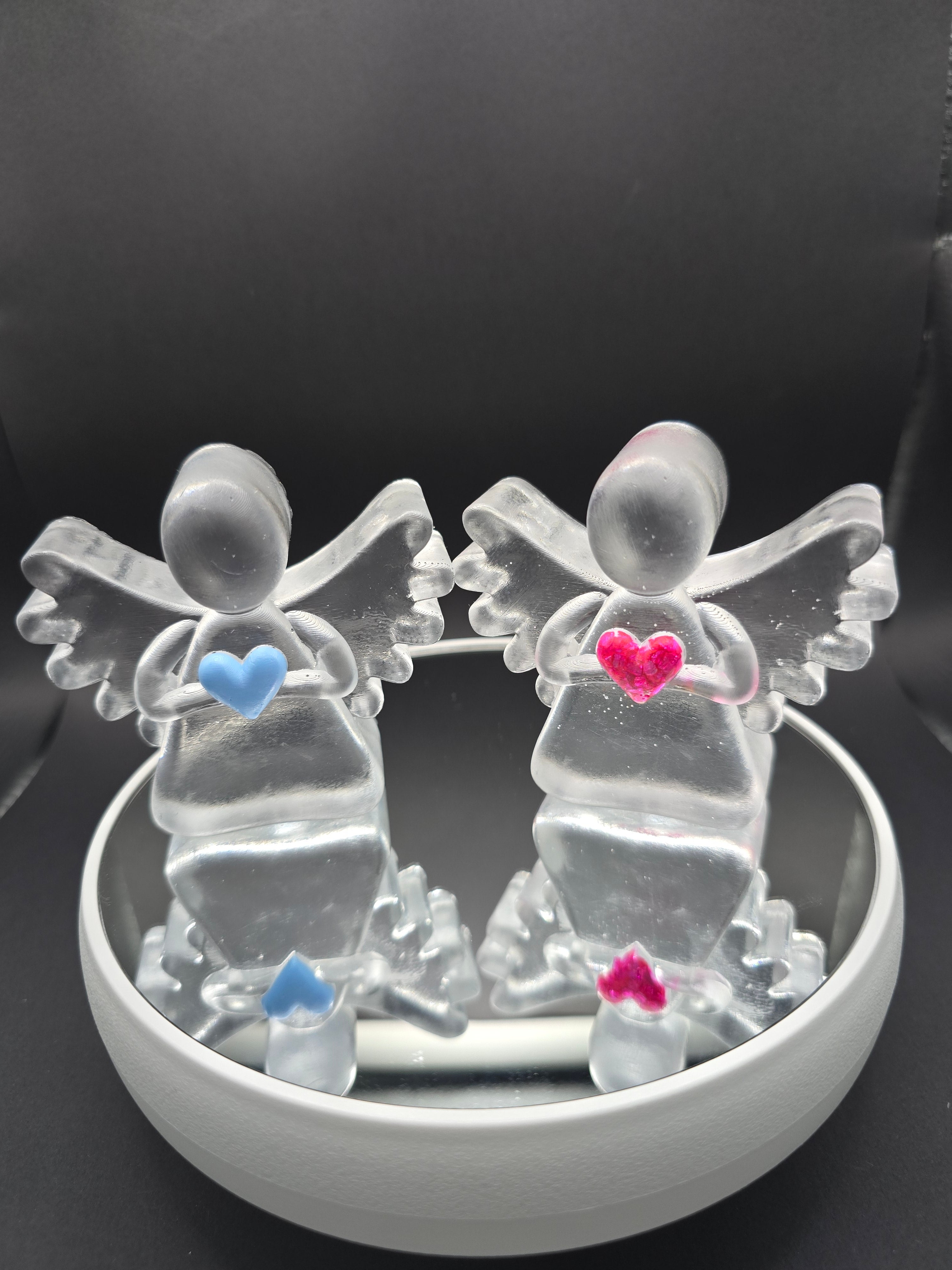 Clear Resin Angel with blue seashells
