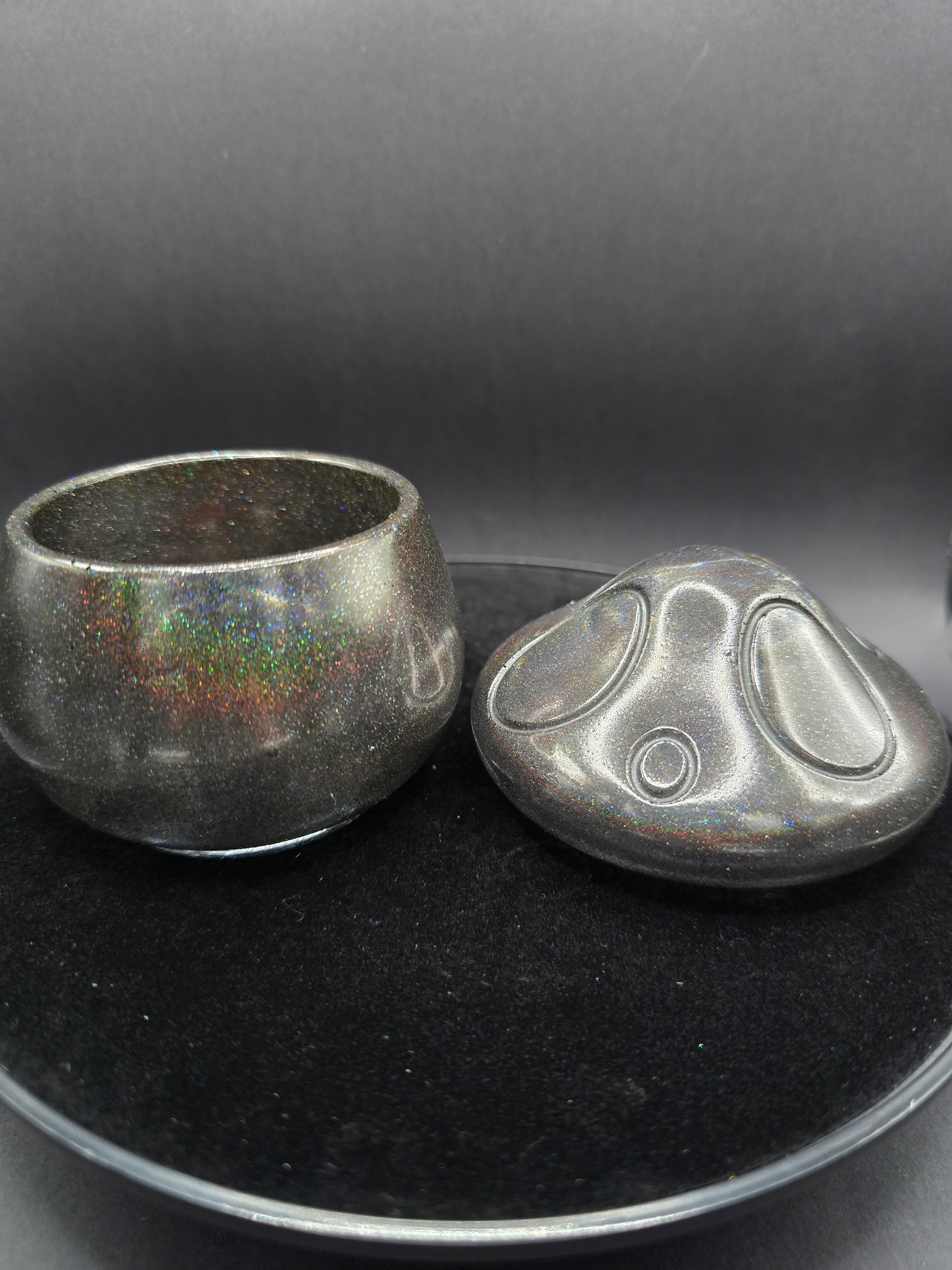 Mushroom Candy Jar Resin Black