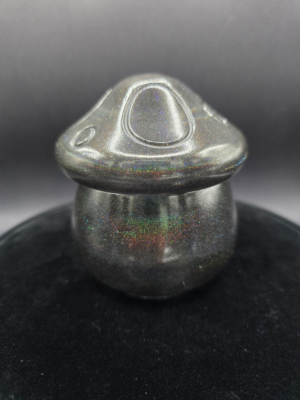 Mushroom Candy Jar Resin Black