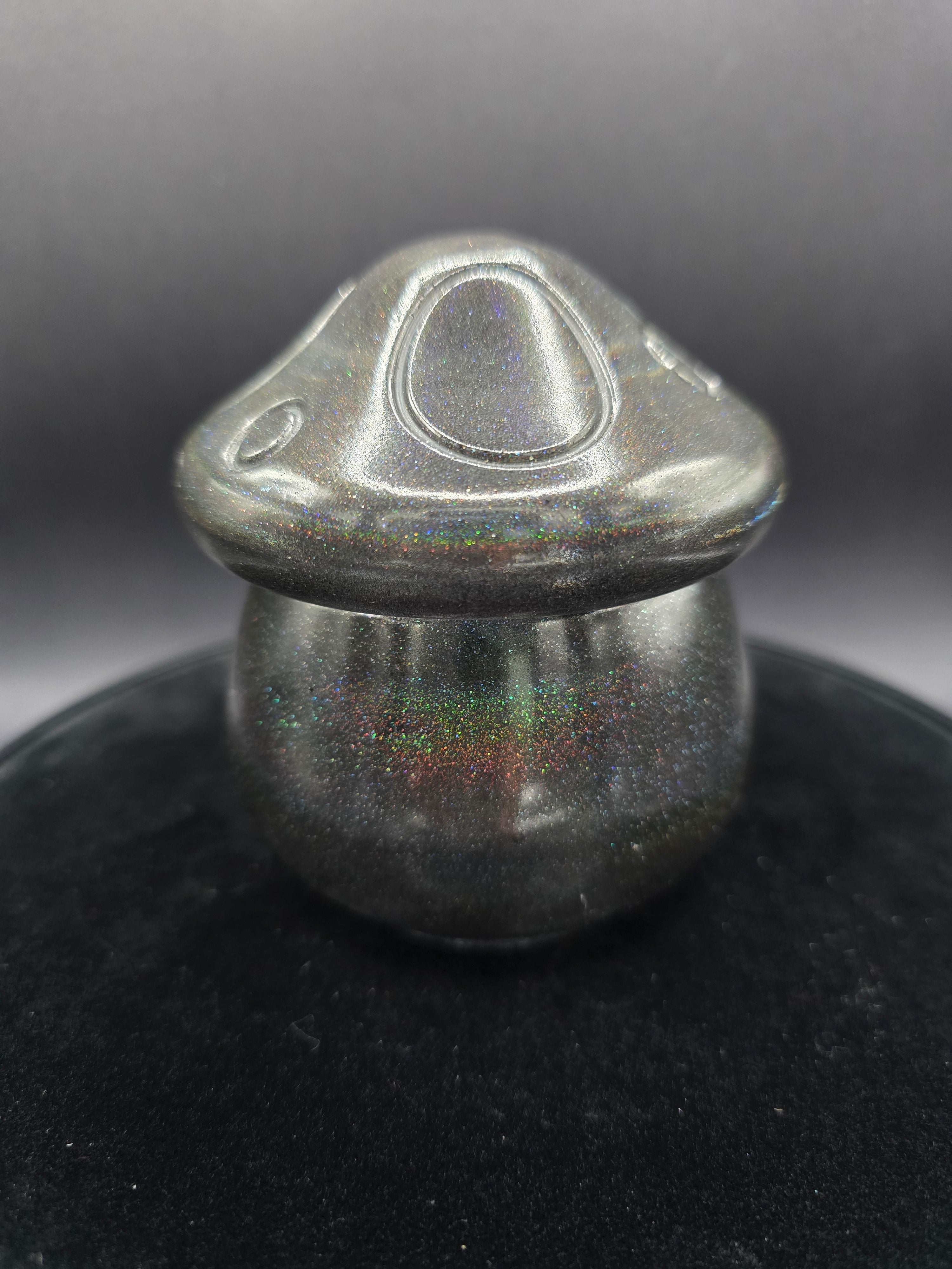 Mushroom Candy Jar Resin Black