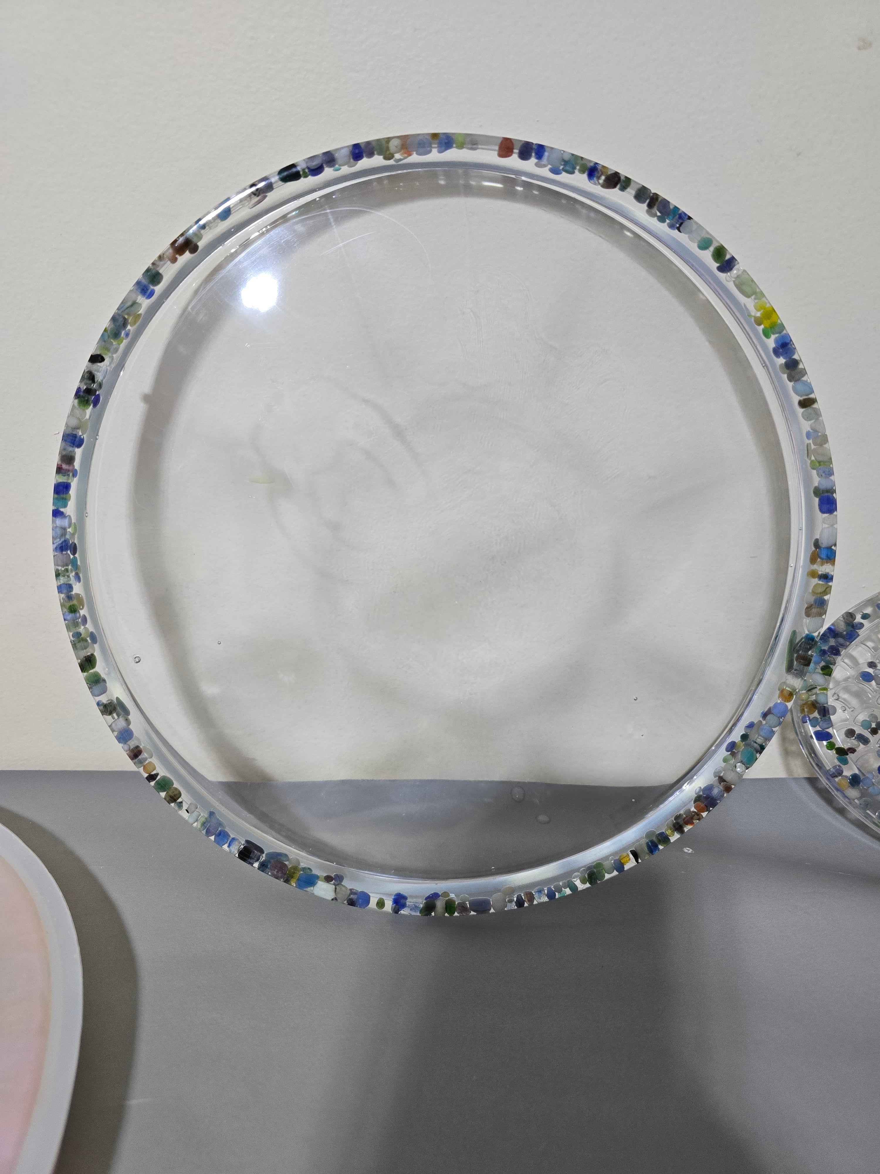 10in Diameter Serving Tray with Floating Stones