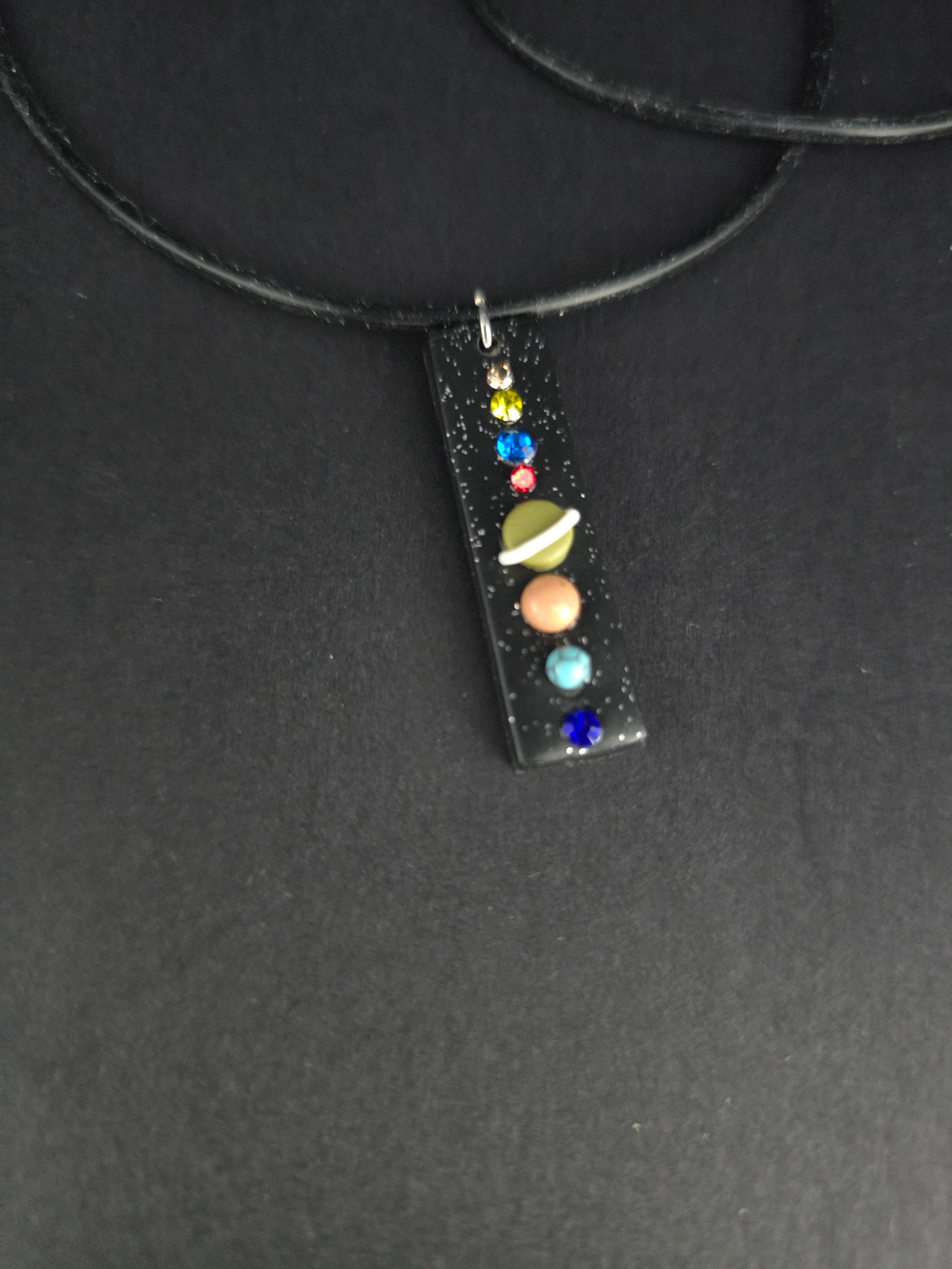 Planet Necklace on Rubber 18inch Cord
