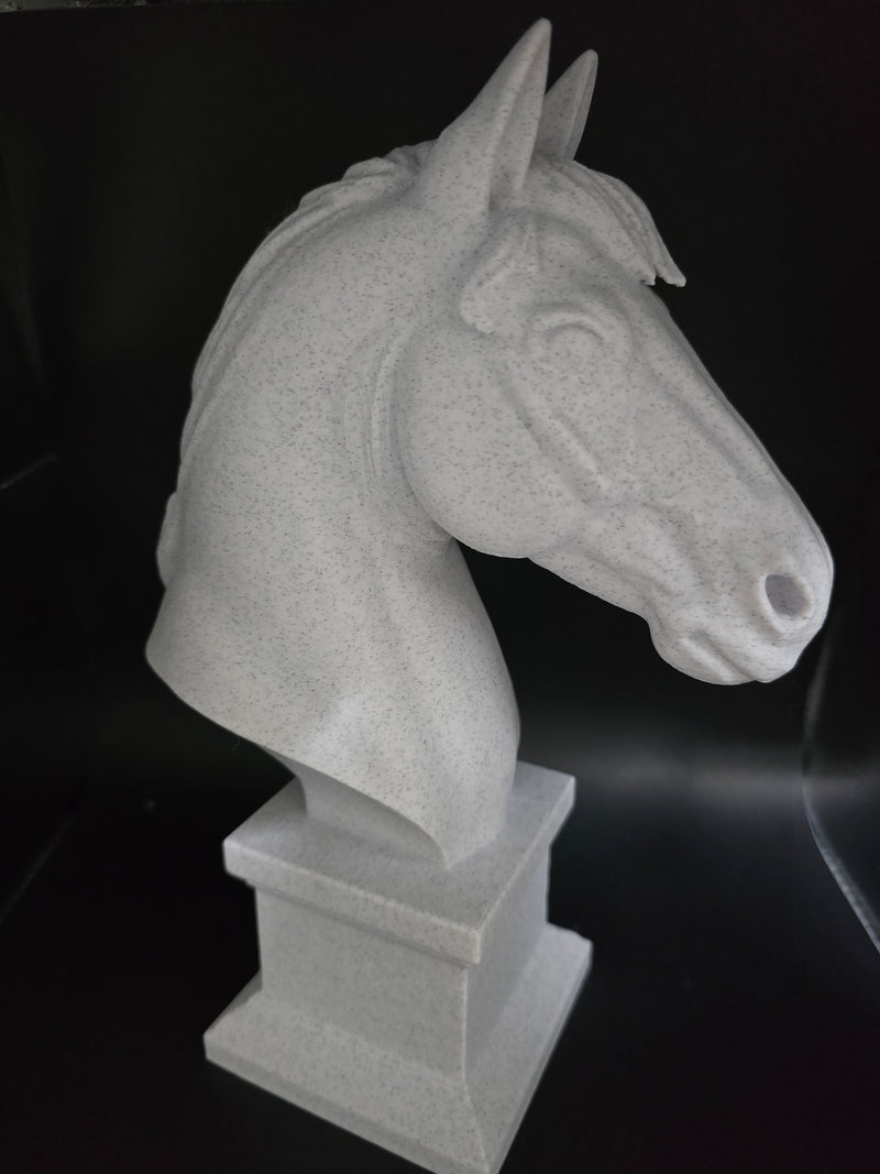 3D Horse Bust with Marble Appearance