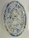 Oval 9 inch Tray with Blue Stone Accents