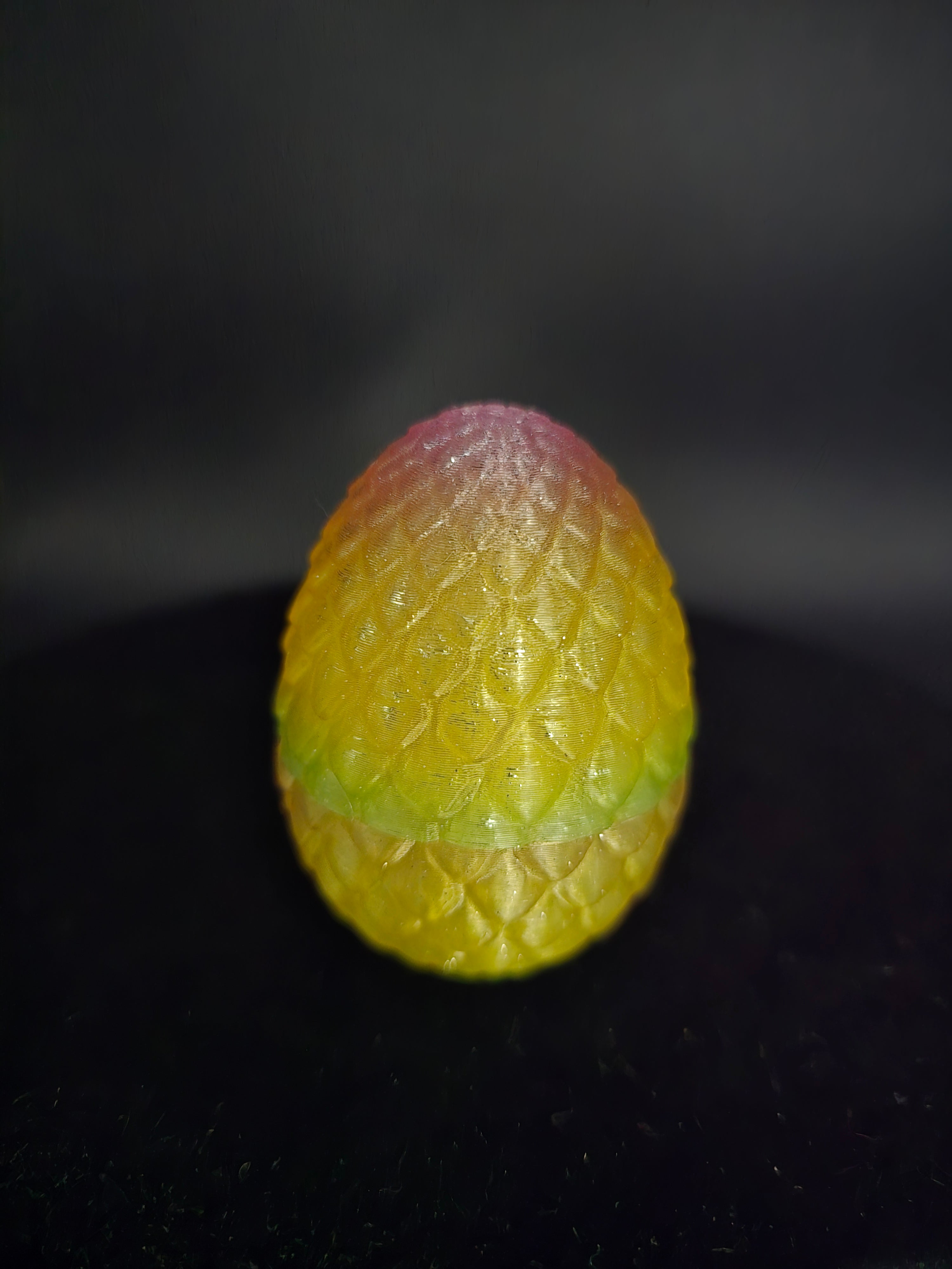 3D Colorful Dragon inside of Egg (1.5 inch dragon-2.5 inch Egg)