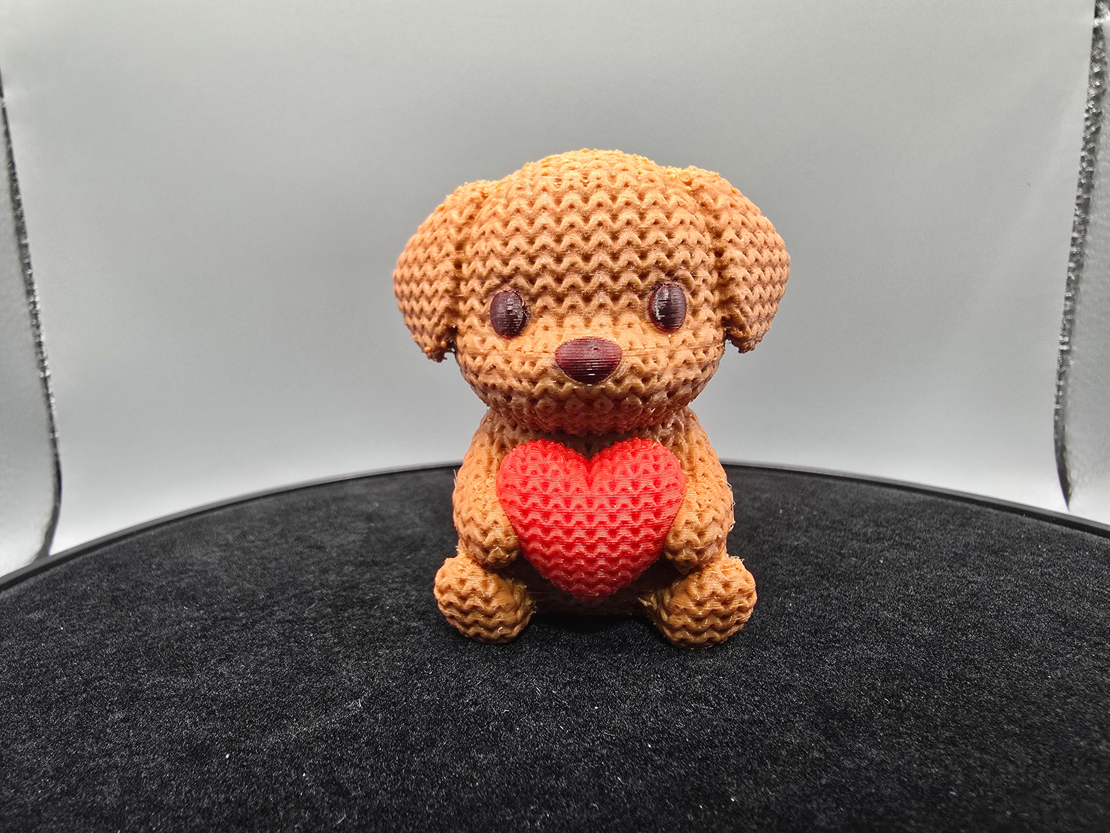 Puppy With Heart Knitted Look - Set Of 6