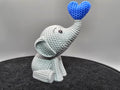 Grey Elephant With Blue Heart