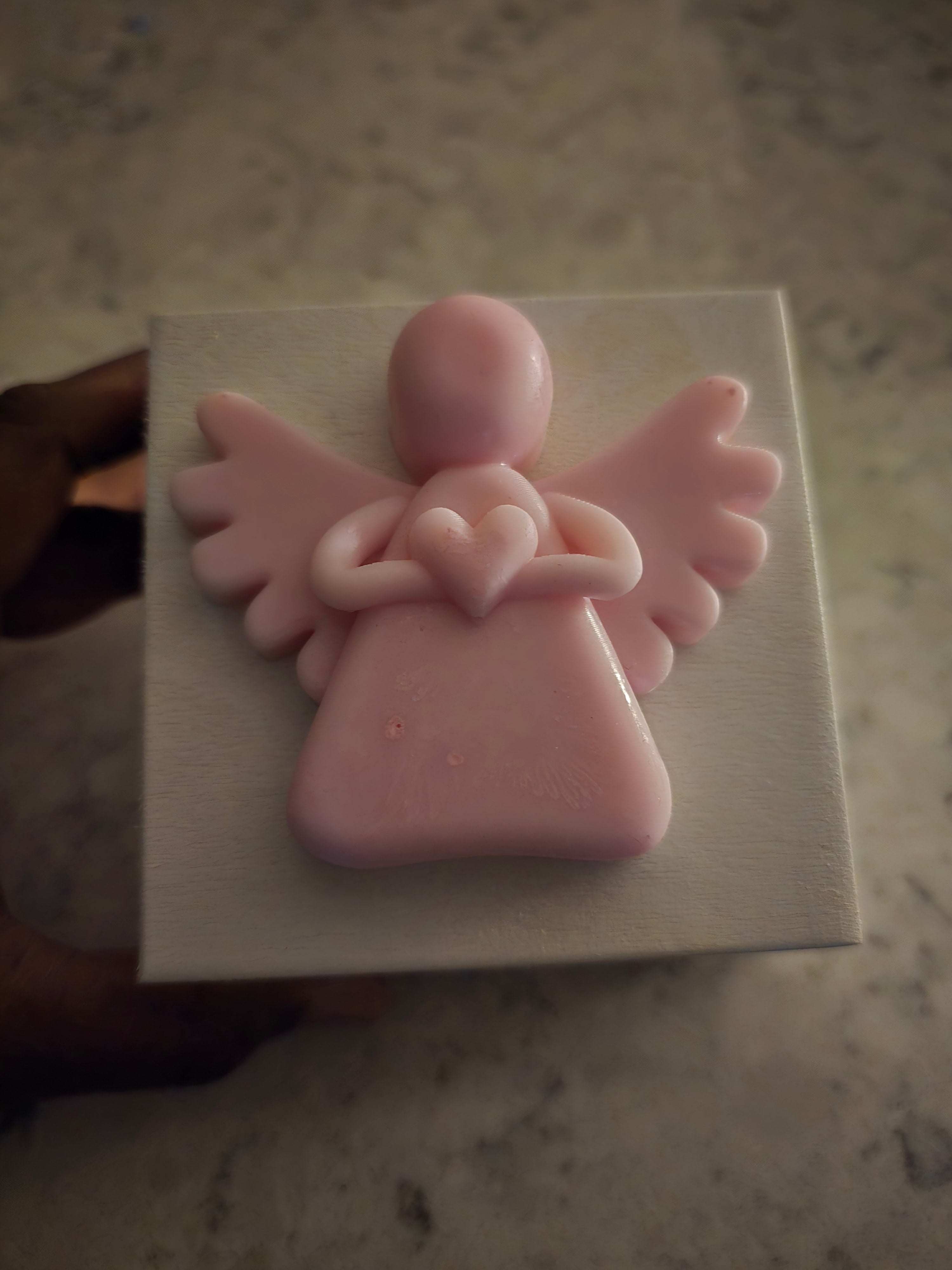 Pink Angel Trinket Box in White