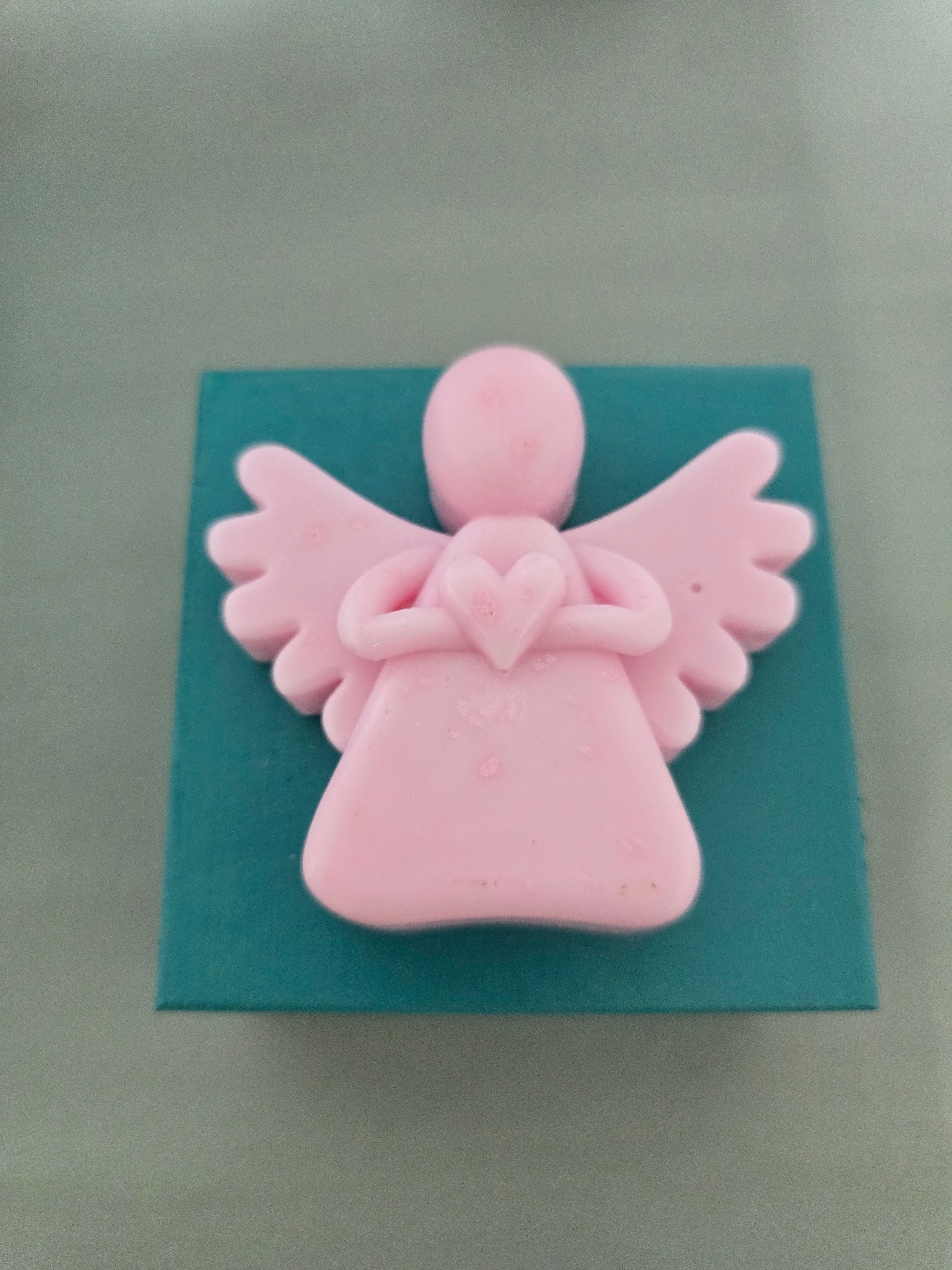 Teal Blue Box with Pink Angel