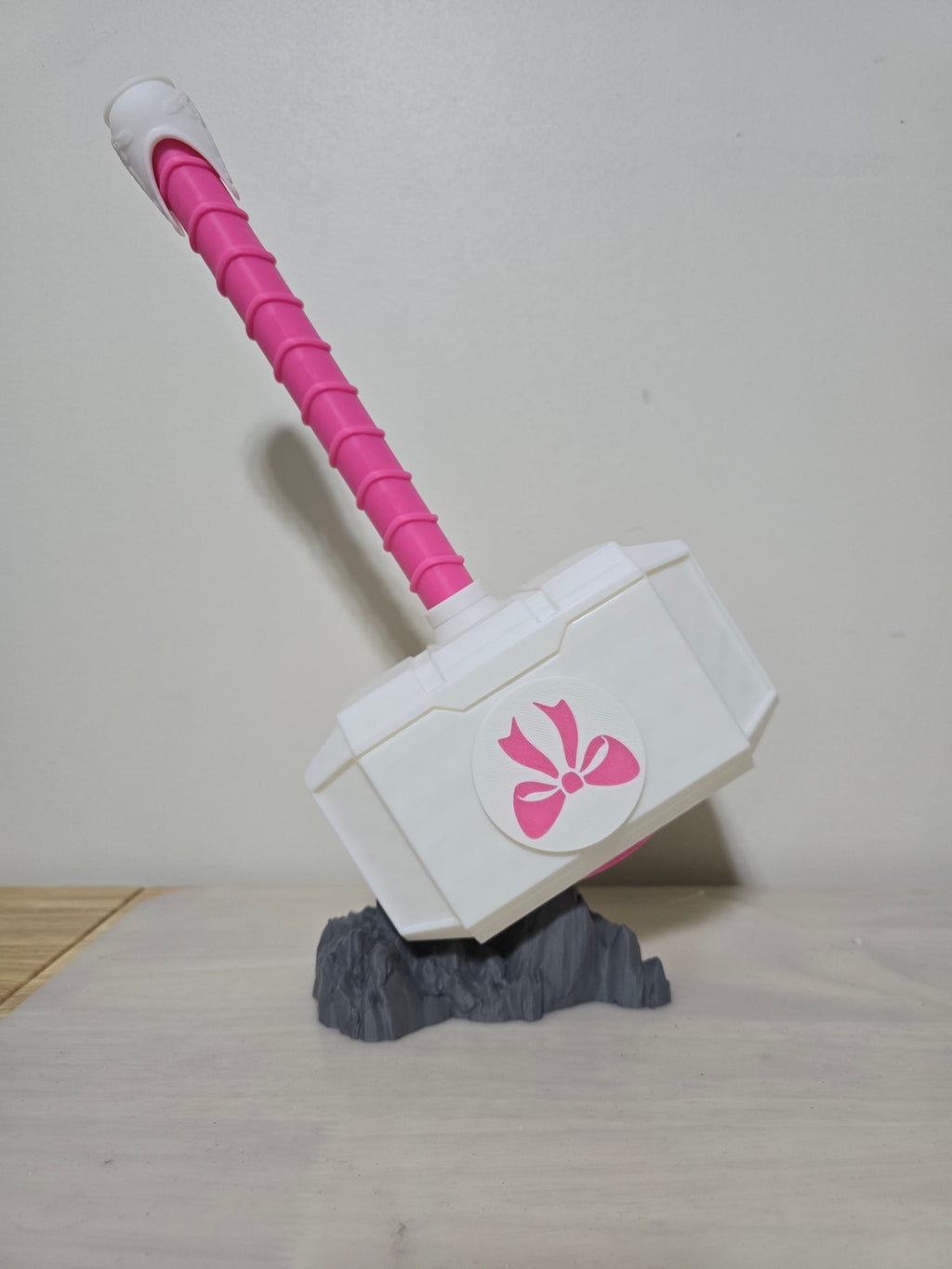 3D Breast Cancer Awareness Hammer w/Stand 13.5 inch
