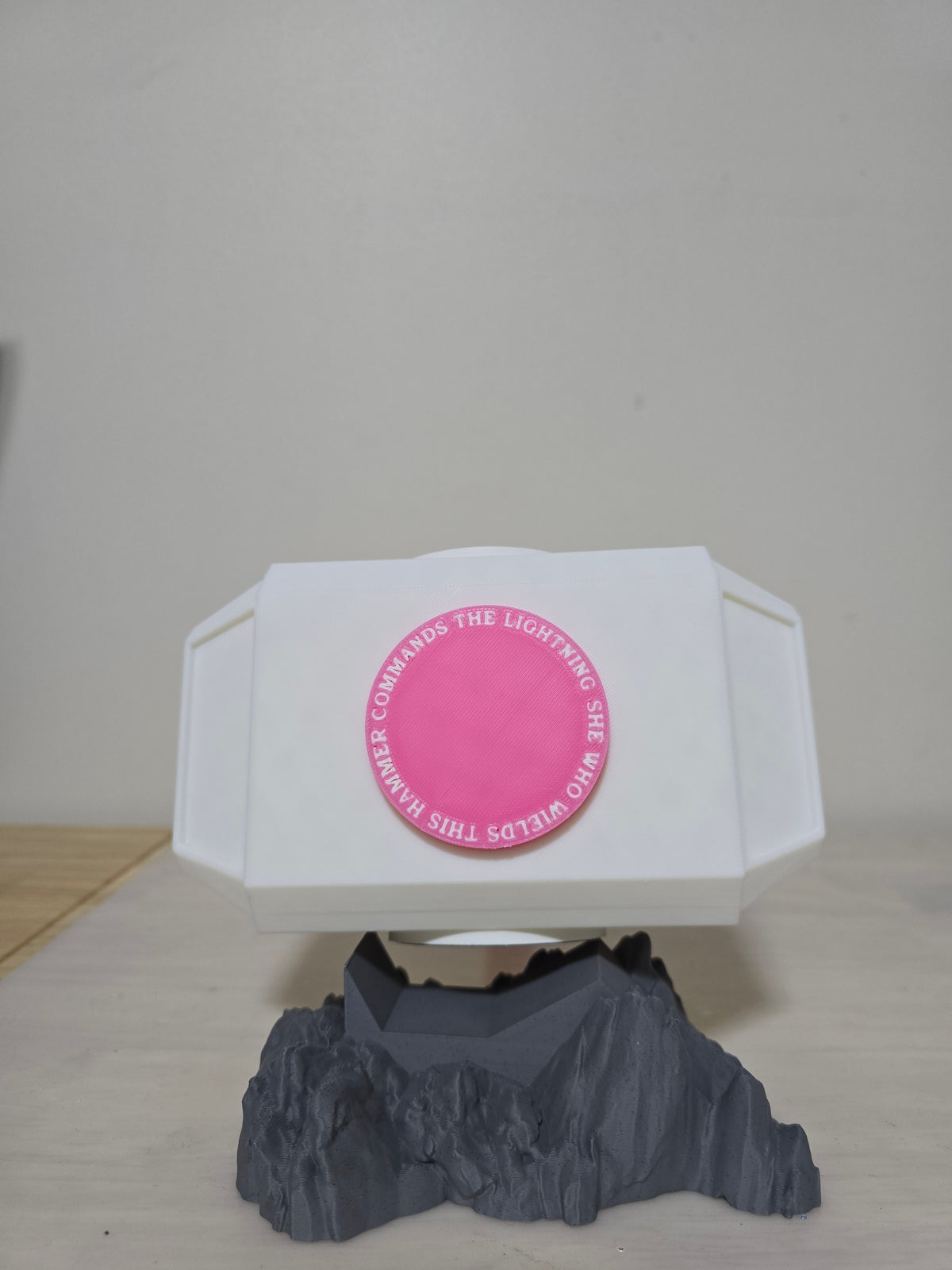 3D Breast Cancer Awareness Hammer w/Stand 13.5 inch