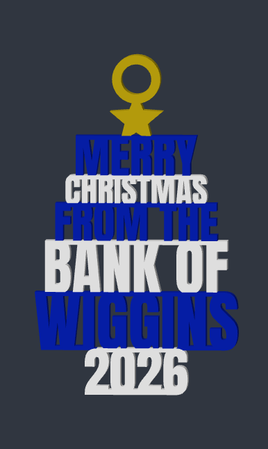 Bank of Wiggins Christmas Ornament – 2026