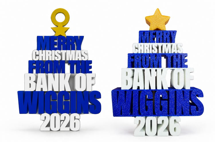 Bank of Wiggins Christmas Ornament – 2026