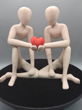 Silhouette Cream With Removable Heart In Color Red