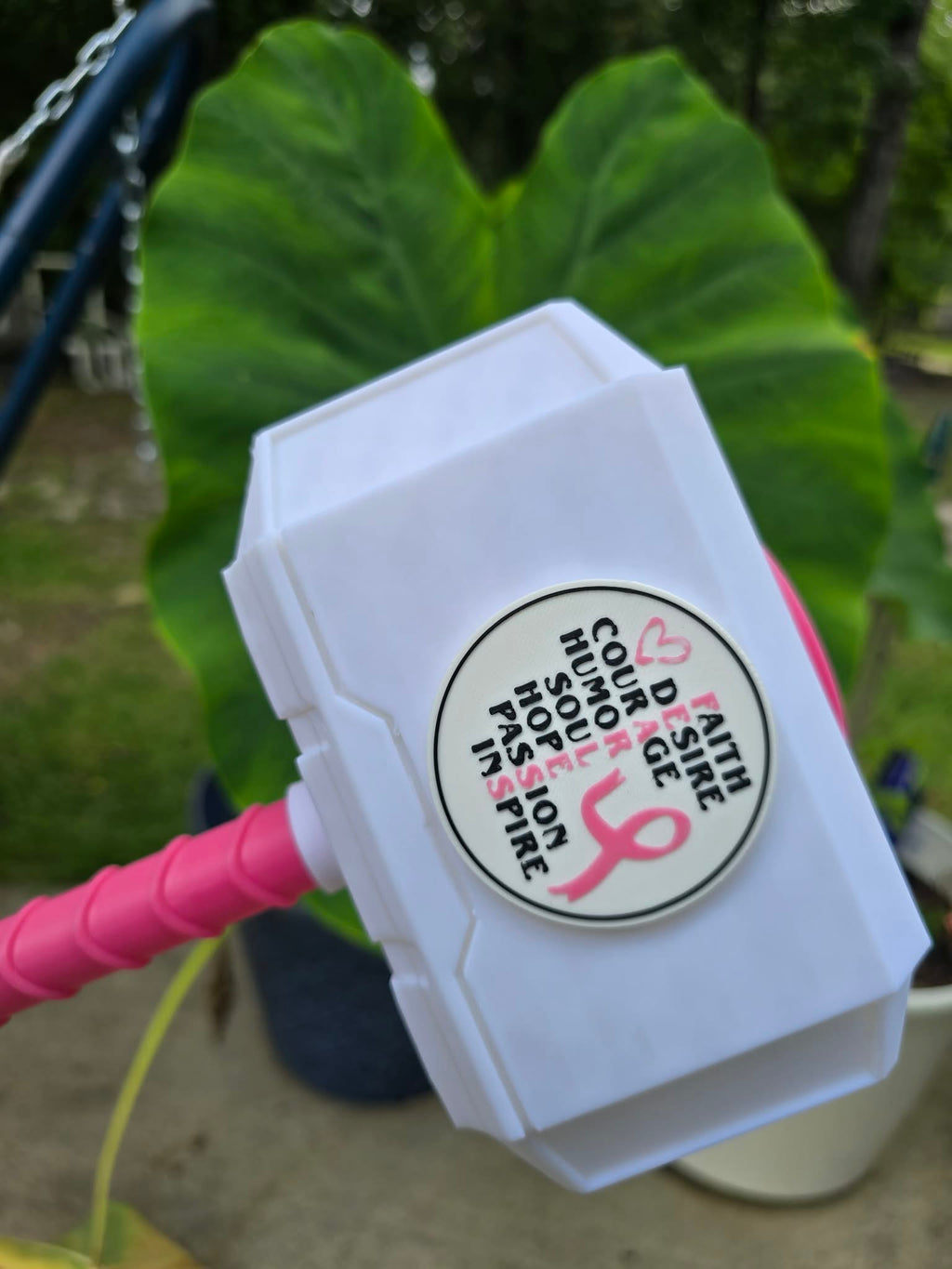 3D Breast Cancer Awareness Hammer w/Stand 13.5 inch