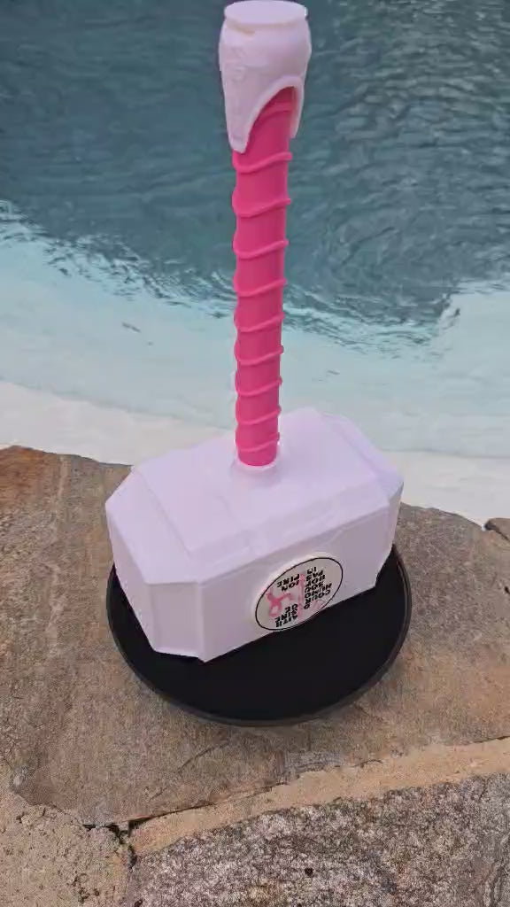 3D Breast Cancer Awareness Hammer w/Stand 13.5 inch